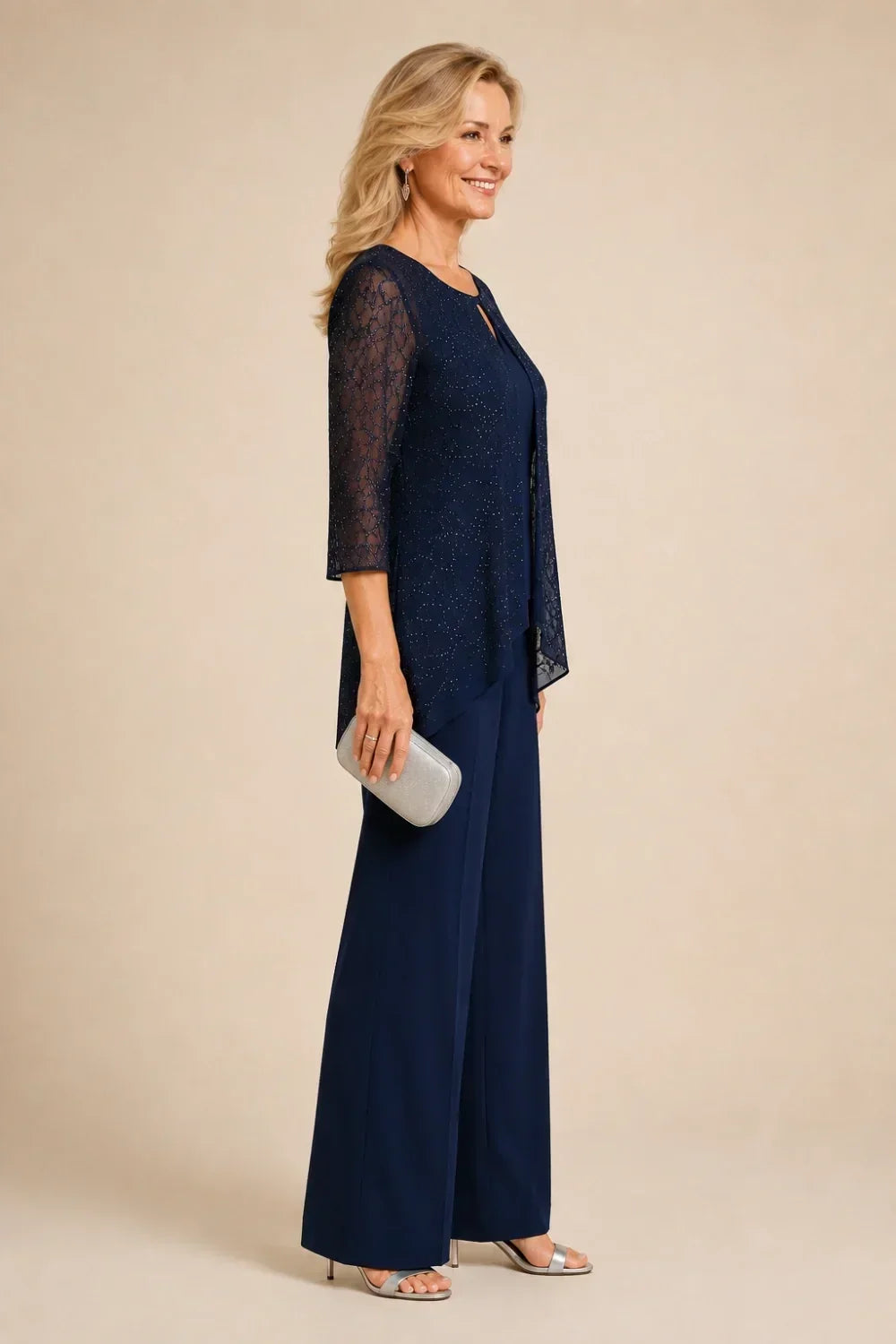 Brillantina | Beaded Lace Layered Pants Set