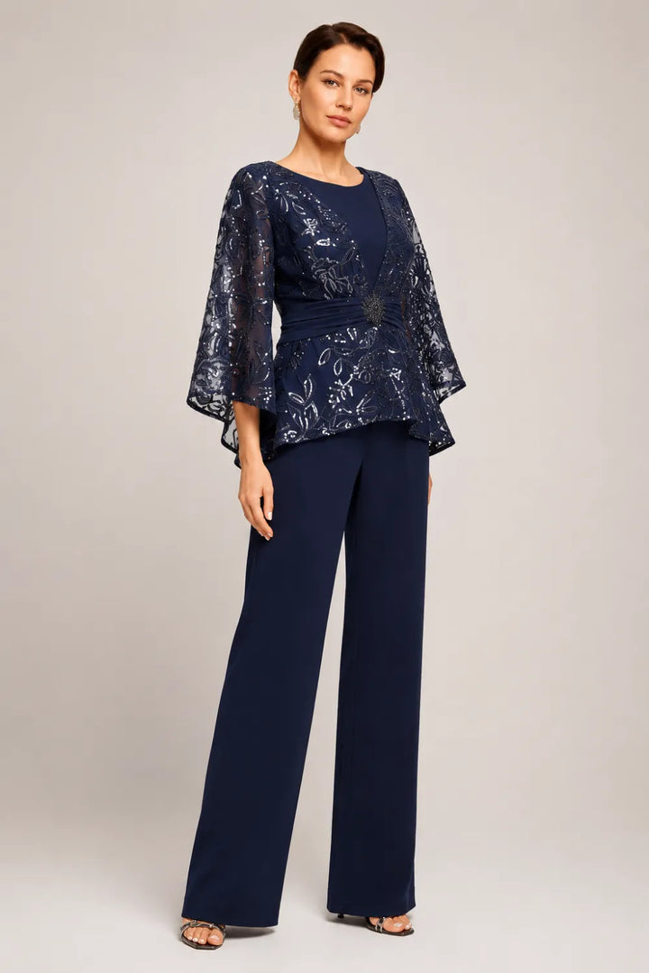 Serenaide | Evening Pants Set with Bell Sleeves