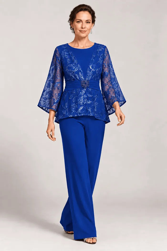 Serenaide | Evening Pants Set with Bell Sleeves
