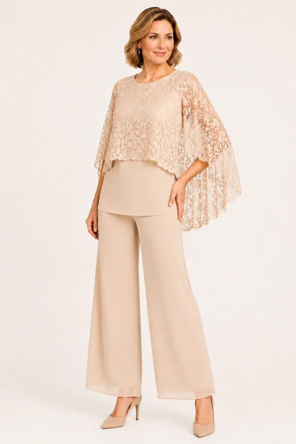 Pizzetta | Lace Cape Pants Set