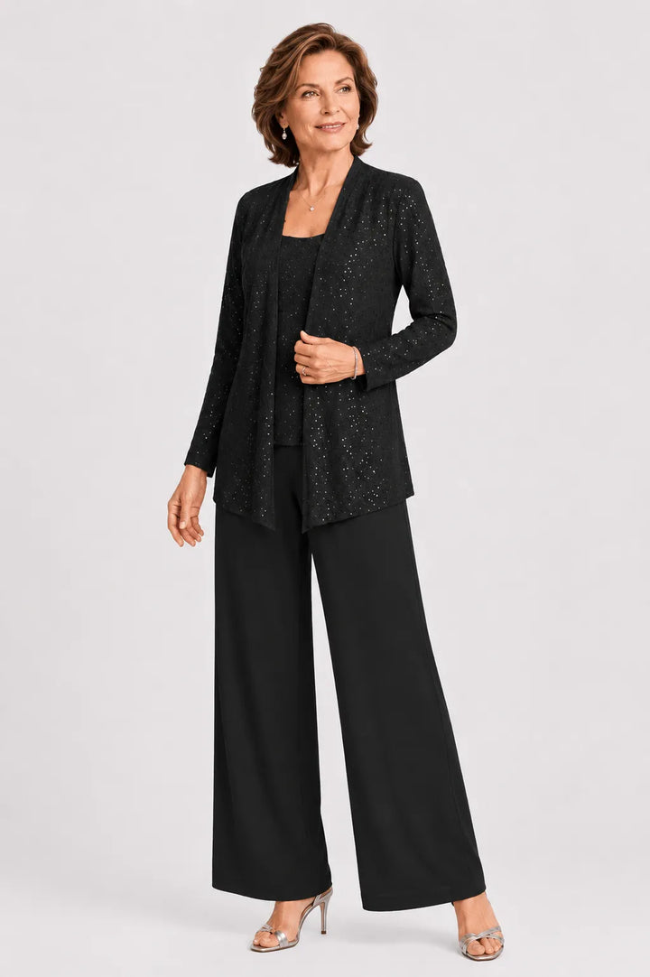 Ricamina | Embroidered Three-Piece Pants Set
