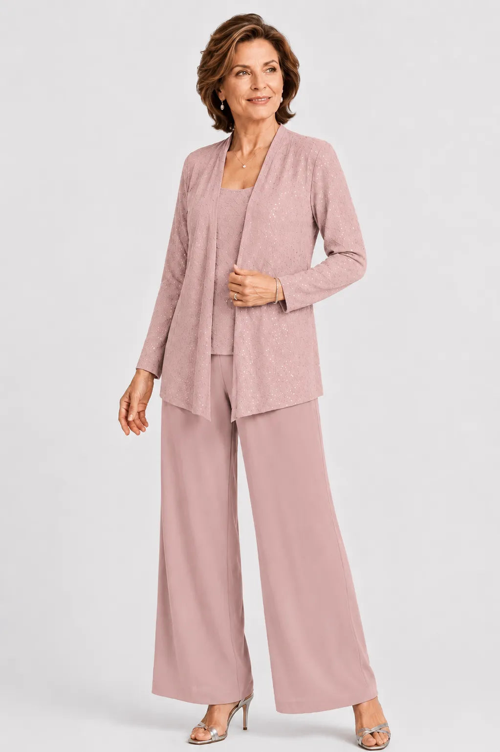 Ricamina | Embroidered Three-Piece Pants Set