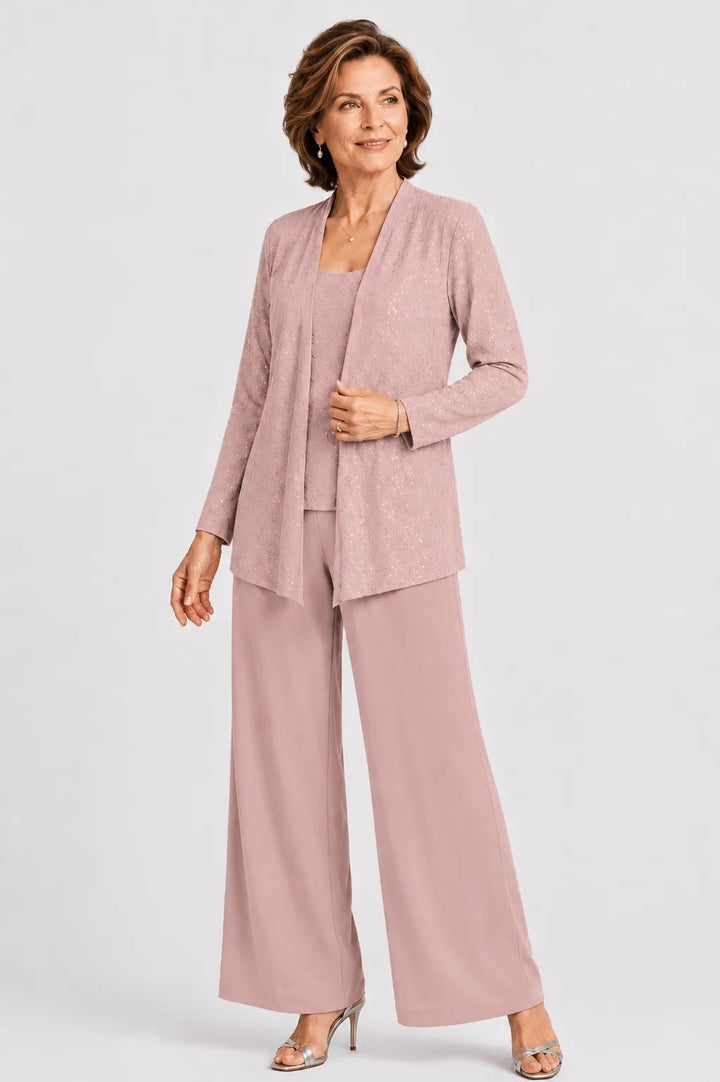 Ricamina | Embroidered Three-Piece Pants Set