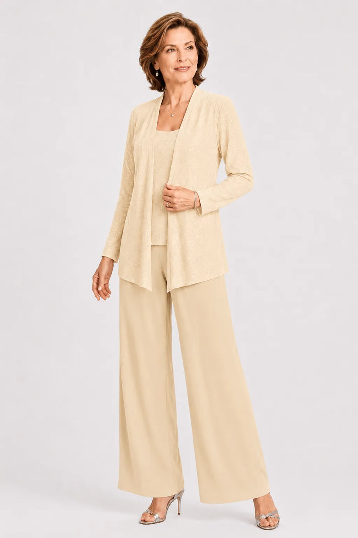 Ricamina | Embroidered Three-Piece Pants Set