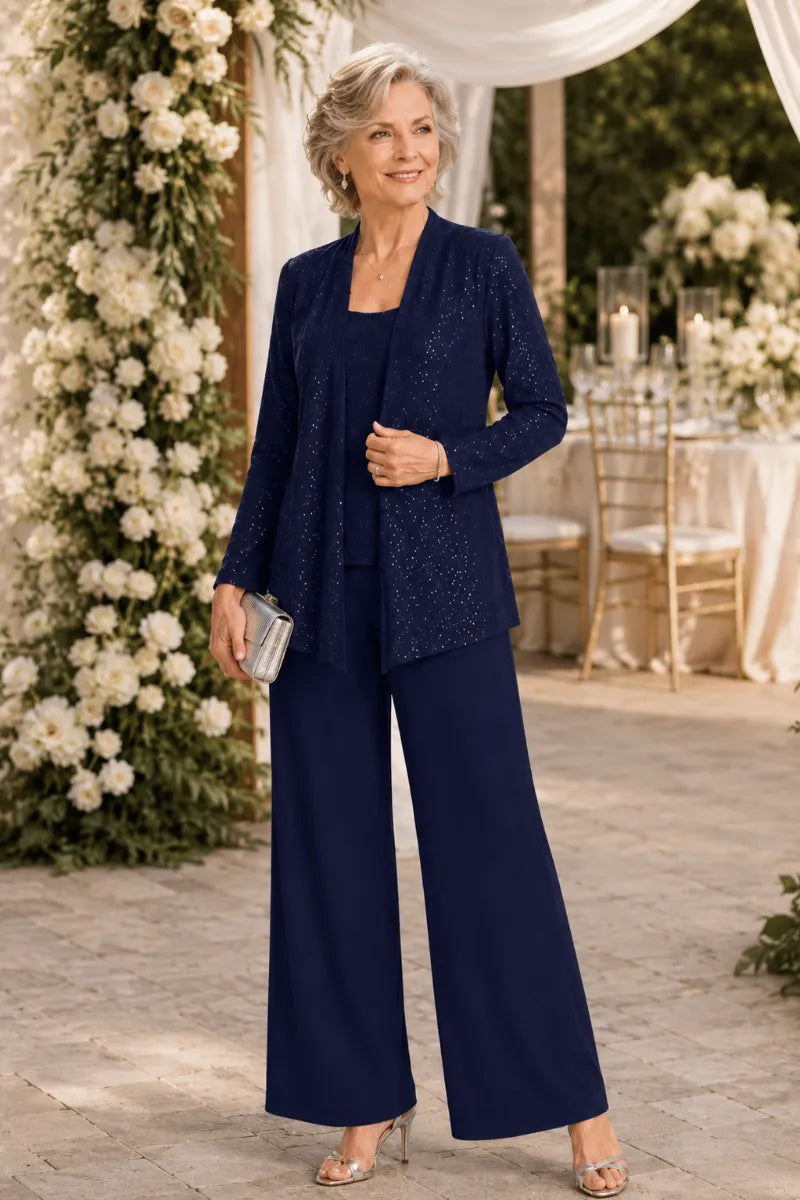 Ricamina | Embroidered Three-Piece Pants Set
