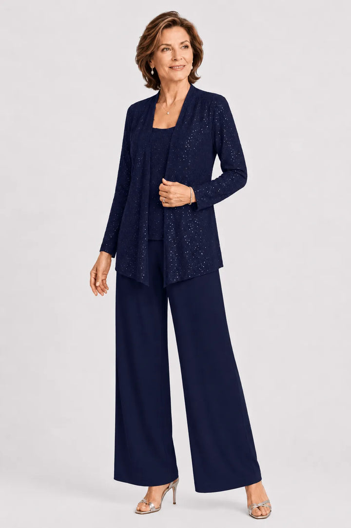 Ricamina | Embroidered Three-Piece Pants Set