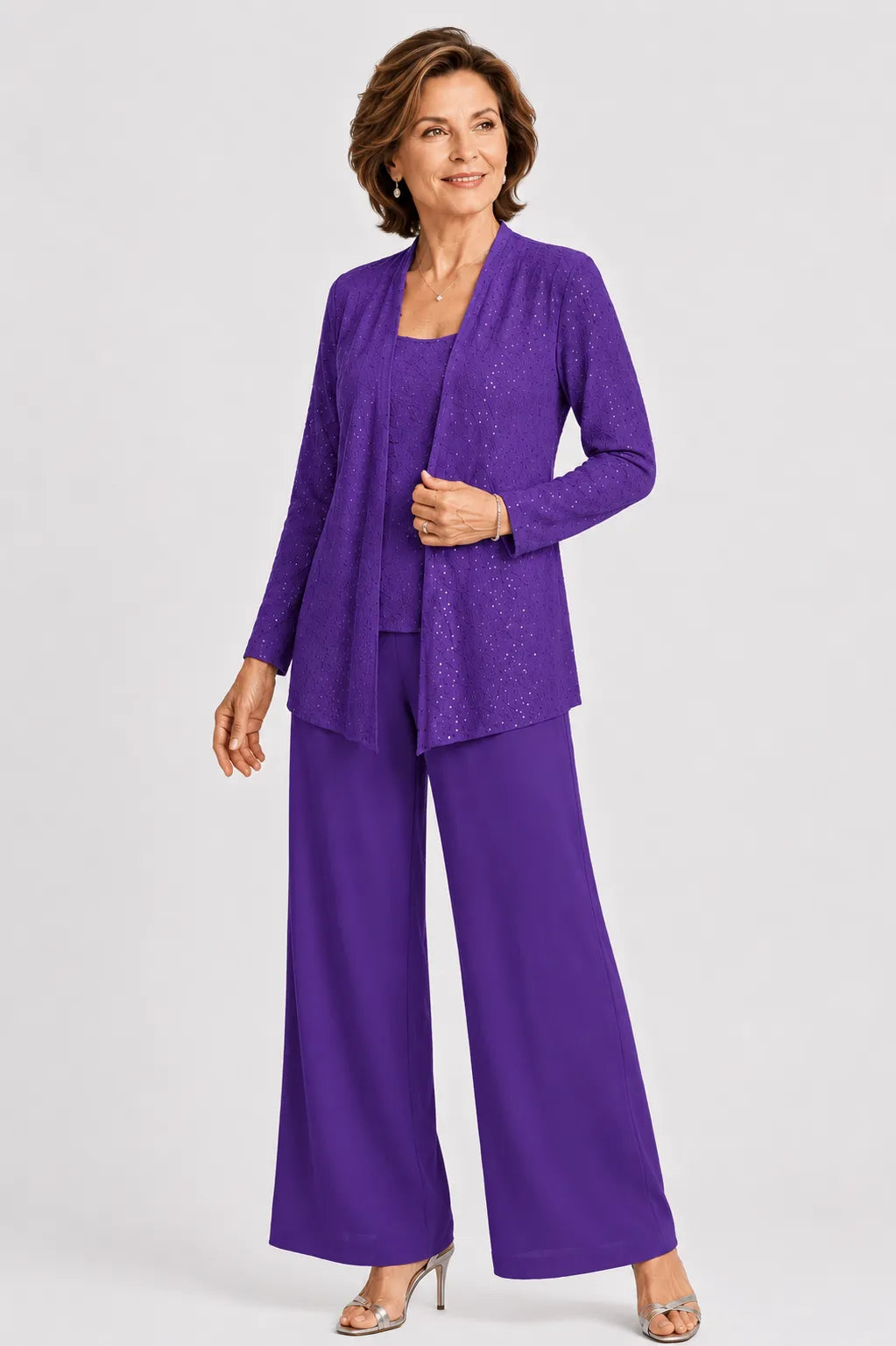Ricamina | Embroidered Three-Piece Pants Set