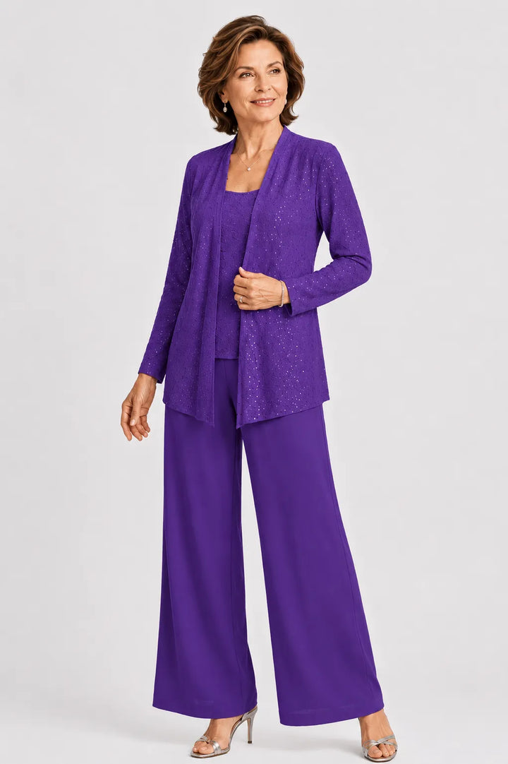 Ricamina | Embroidered Three-Piece Pants Set