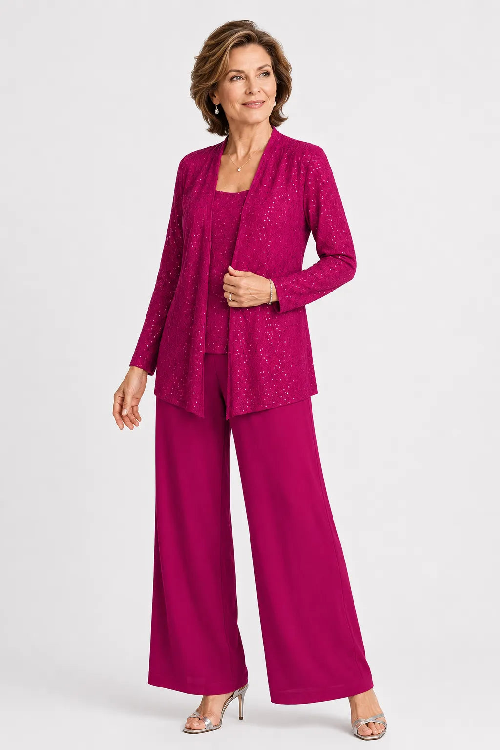 Ricamina | Embroidered Three-Piece Pants Set