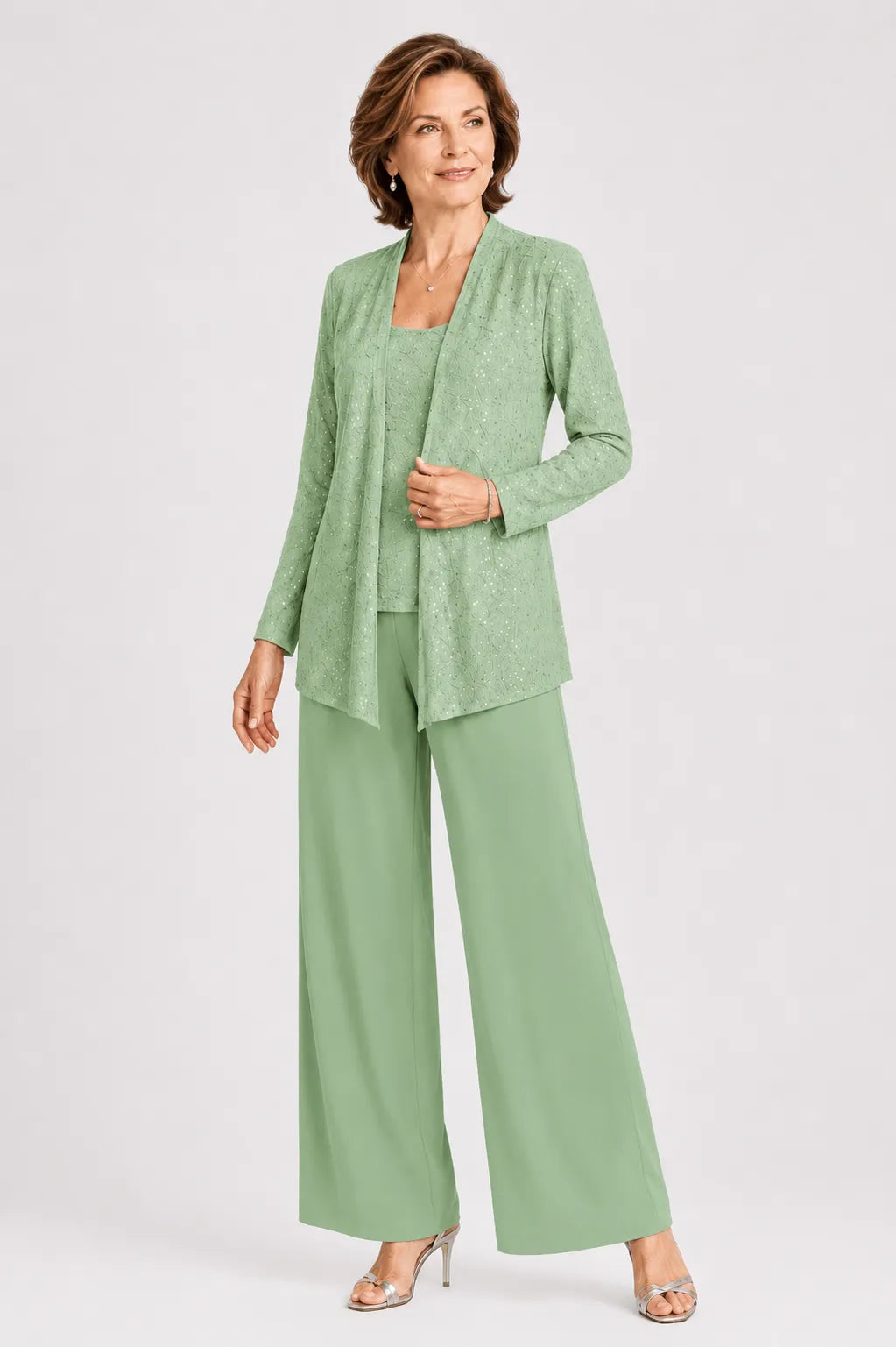 Ricamina | Embroidered Three-Piece Pants Set