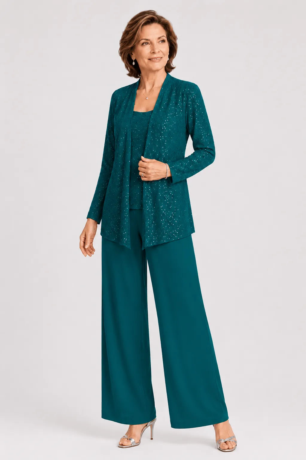 Ricamina | Embroidered Three-Piece Pants Set