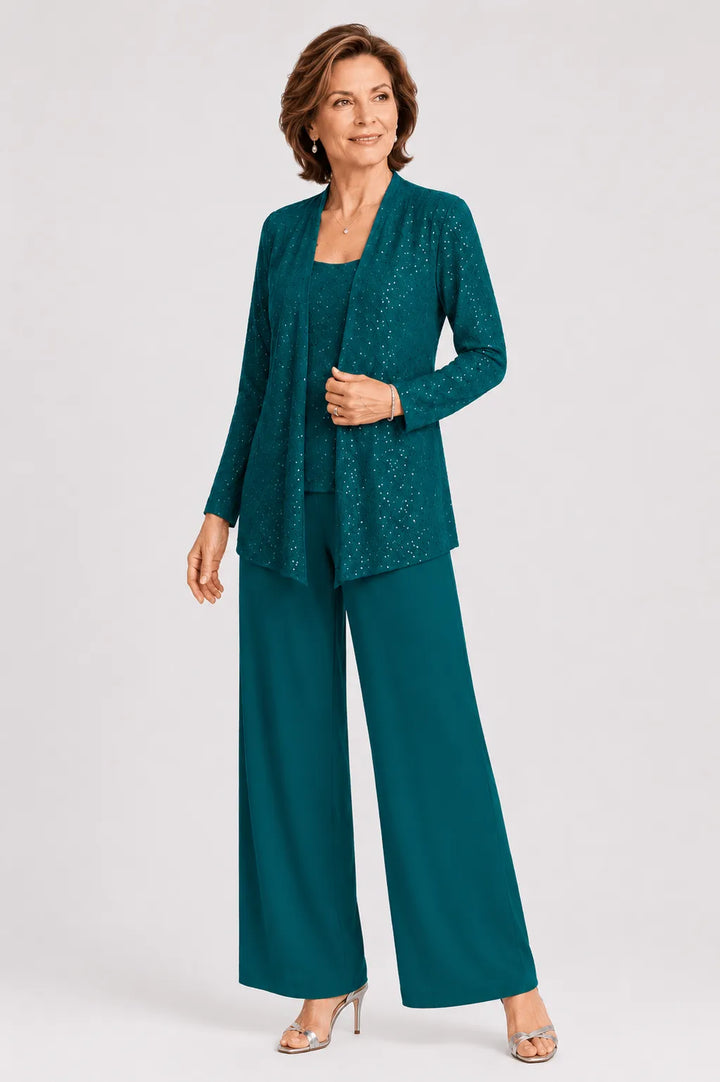 Ricamina | Embroidered Three-Piece Pants Set