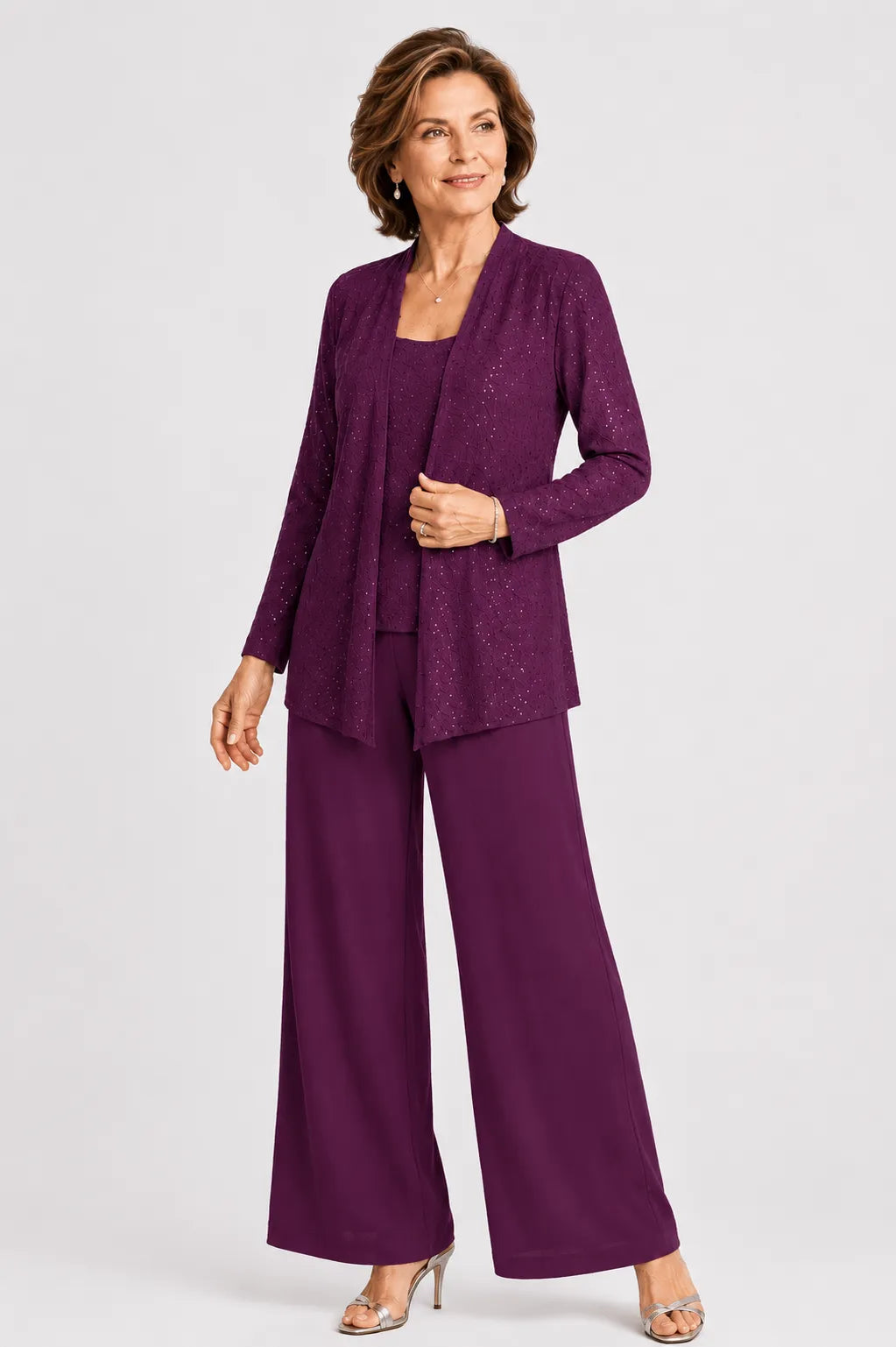 Ricamina | Embroidered Three-Piece Pants Set