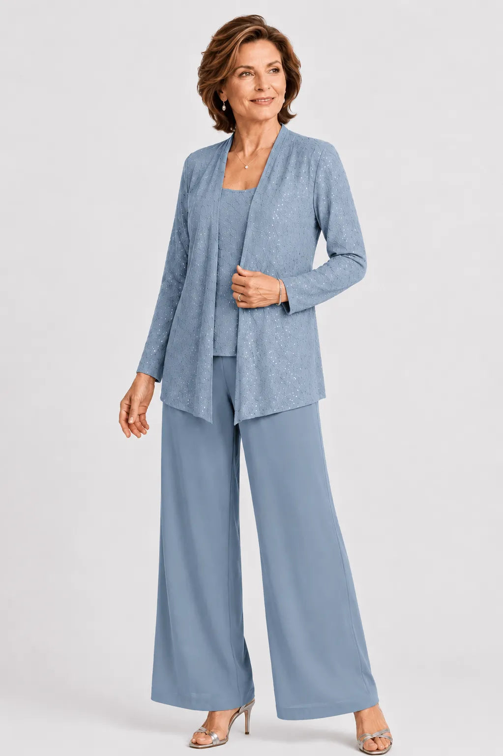 Ricamina | Embroidered Three-Piece Pants Set