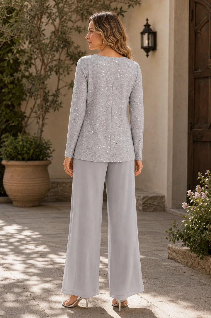 Ricamina | Embroidered Three-Piece Pants Set