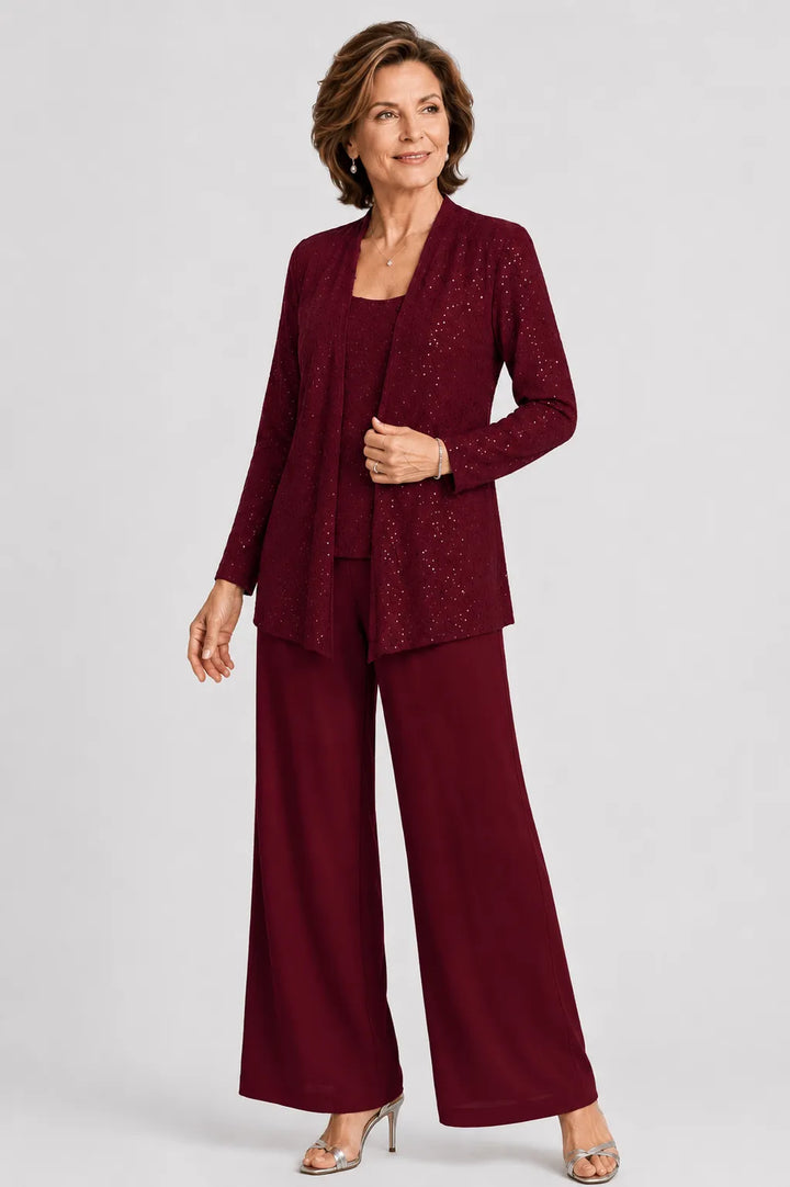 Ricamina | Embroidered Three-Piece Pants Set
