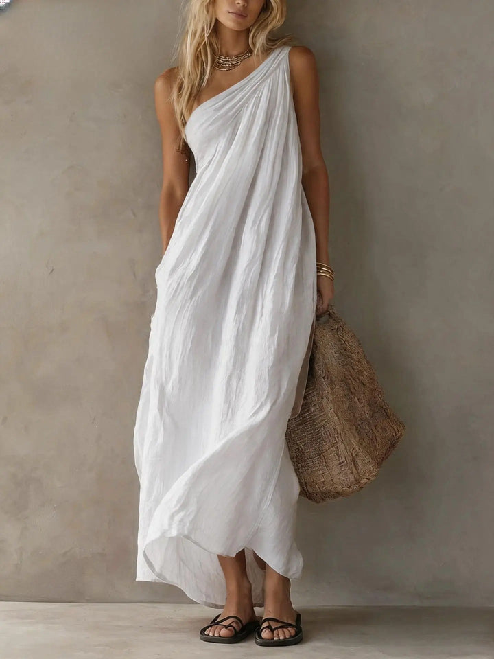 Leta™ Draped Asymmetrical Maxi Dress